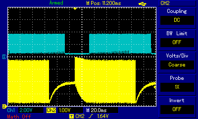Pulse train compared between ZX Spectrum measured at ULA and ZX Spectrum +2 measured at TAPE/SOUND socket.